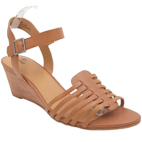 Susina Women Wedge Heel Ankle Strap Sandals Terra Size US 11M Brown Leather - Picture 1 of 6